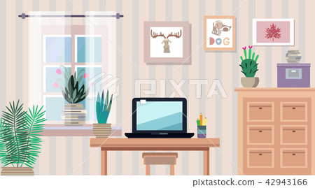 Interior with flowers16 - Stock Illustration [42943166] - PIXTA