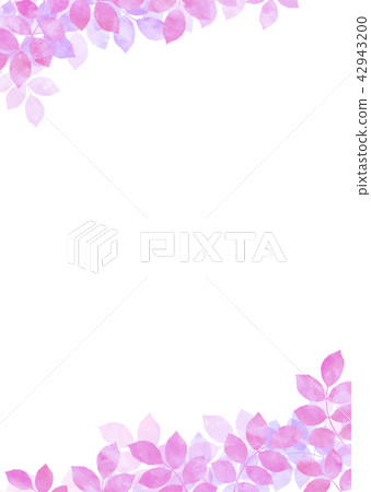 Watercolor leaf frame purple Watercolor leaf frame purple 42943200