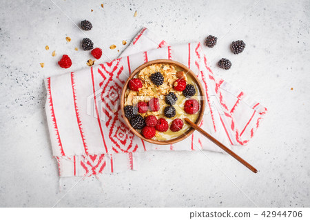 Smoothie bowl with berries.  42944706