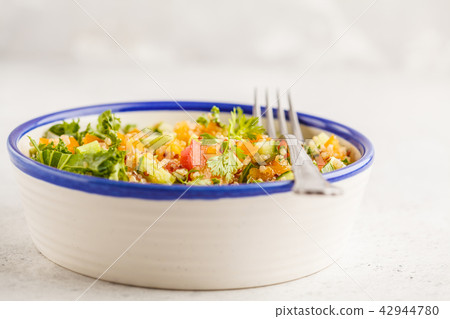 Vegan healthy rainbow salad with quinoa, tofu Vegan healthy rainbow salad with quinoa, tofu 42944780