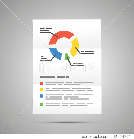 Bright colorful diagram a4 document icon 42944795