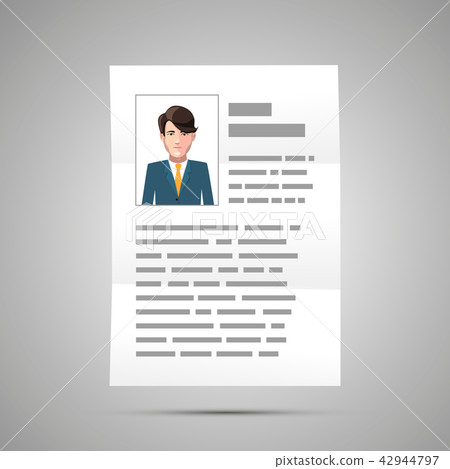 Bright resume with handsome guy photo Bright resume with handsome guy photo 42944797