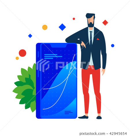 Smartphone with the chart of success. Smartphone with the chart of success. 42945654
