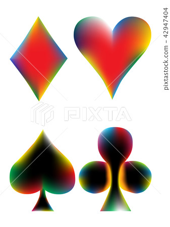 Set of playing card suits on white Vector 42947404