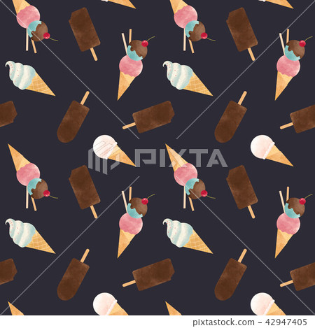 Watercolor ice cream pattern Watercolor ice cream pattern 42947405