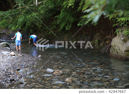 Children enjoying fishing Children enjoying fishing 42947667