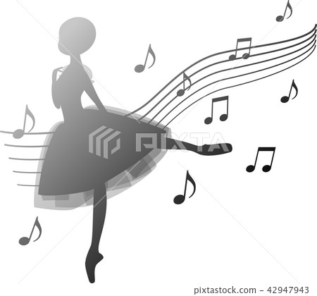 Ballet Silhouette Black Gradient Ballerina Giselle 42947943