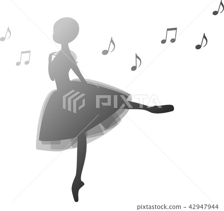 芭蕾舞剪影黑色漸變芭蕾舞女演員吉賽爾 42947944