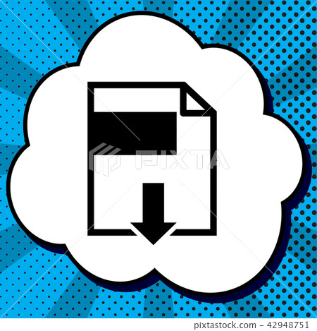 File download sign. Vector. Black icon in bubble on blue pop-art File download sign. Vector. Black icon in bubble on blue pop-art 42948751