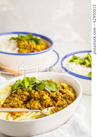 Lentil curry with rice, Indian cuisine, tarka dal 42950013