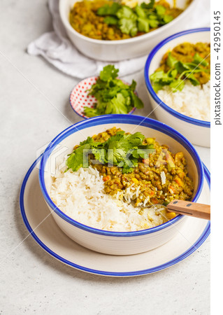 Lentil curry with rice, Indian cuisine, tarka dal 42950145