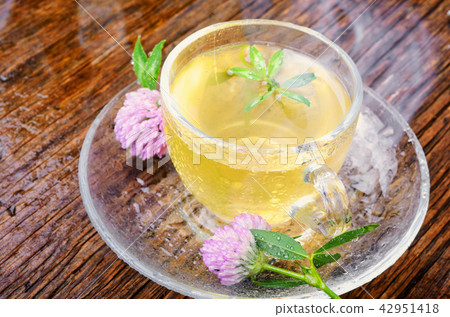 Summer herbal tea with clover 42951418