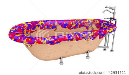 Modern colorful bathtub isolated on white Modern colorful bathtub isolated on white 42951521