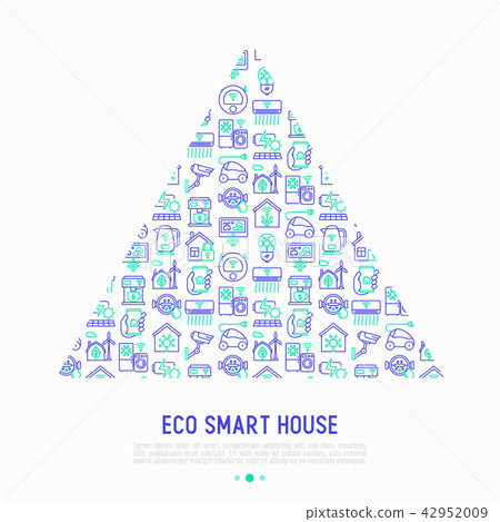 Eco smart house concept in triangle Eco smart house concept in triangle 42952009