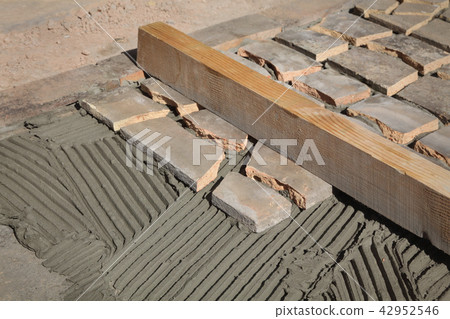 Pavement or terrace make, with recycling materials 42952546