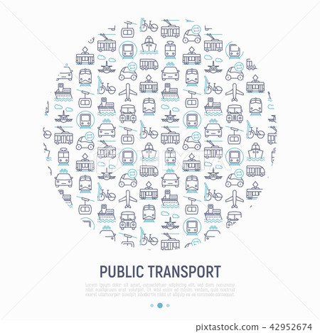 Public transport concept in circle 42952674