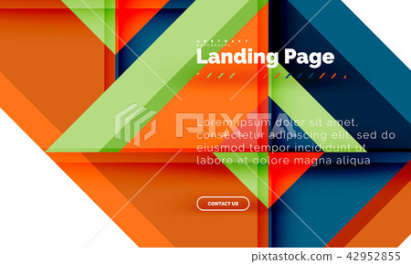 Square shape geometric abstract background, landing page web design template 42952855