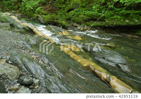 Shinshu Tatsuno Town Yagakawa Valley的Serpent Stone侵入性侵入乾坑國家指定的自然紀念碑 42953119