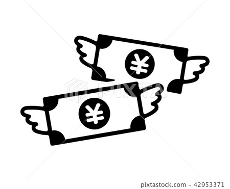 Savings Sporadic wasteful luxury money flying icon (Japanese yen) 42953371