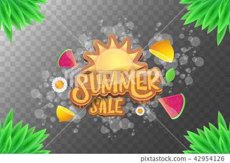 vector sammer sale horizontal banner with text, summer green grass, flying fresh lemons, flowers and vector sammer sale horizontal banner with text, summer green grass, flying fresh lemons, flowers and 42954126
