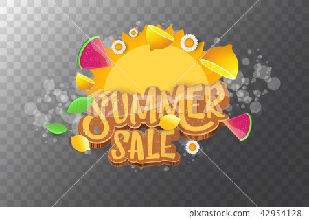 vector sammer sale horizontal banner with text, summer green grass, flying fresh lemons, flowers and vector sammer sale horizontal banner with text, summer green grass, flying fresh lemons, flowers and 42954128
