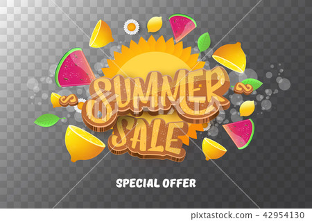 vector sammer sale horizontal banner with text, summer green grass, flying fresh lemons, flowers and vector sammer sale horizontal banner with text, summer green grass, flying fresh lemons, flowers and 42954130