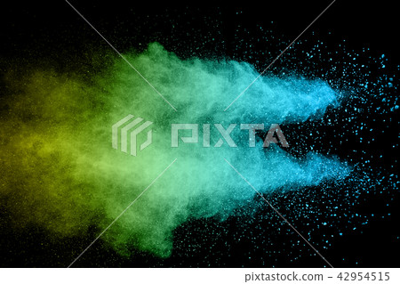 Explosion of color powder on black background. Explosion of color powder on black background. 42954515