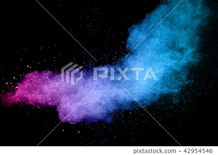 Explosion of color powder on black background Explosion of color powder on black background 42954546