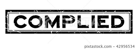 Grunge black complied word square rubber seal 42956534