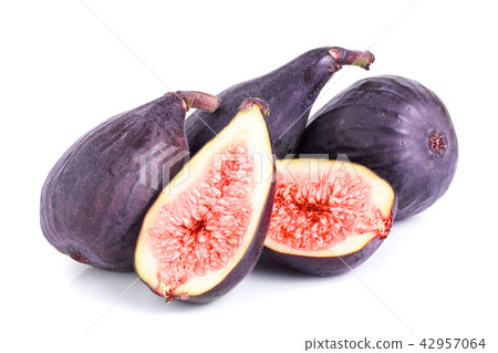 Fresh fig fruit and half isolated on white background Fresh fig fruit and half isolated on white background 42957064