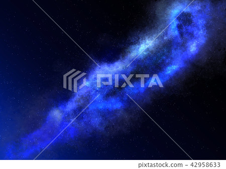 滿天星斗的宇宙夜空[藍色] 42958633