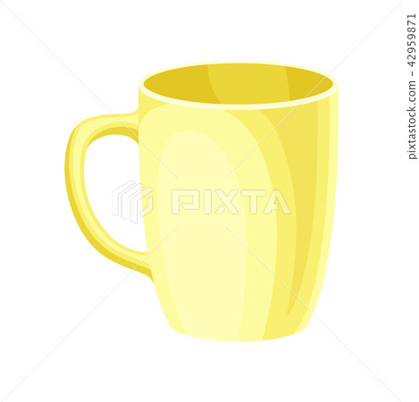 Yellow ceramic tea cup vector Illustration on a white background 42959871