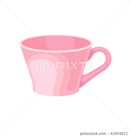 Pink ceramic tea cup vector Illustration on a white background Pink ceramic tea cup vector Illustration on a white background 42959872