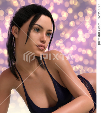 Recumbent woman in sexy lingerie 42959972