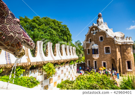 The famous park Guell in Barcelona, Spain 42960401
