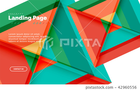 Square shape geometric abstract background, landing page web design template 42960556