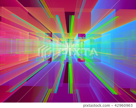 Abstract portal with glass walls - digitally... - Stock Illustration ...