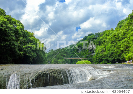 Summer sky and bubble fall waterfall 42964407
