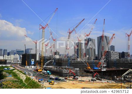July Harumi 13 Olympic Games 2020 Athlete Village Construction July Harumi 13 Olympic Games 2020 Athlete Village Construction 42965712