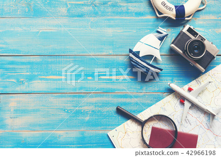 Travel Plan. Traveler planning trip summer travel  42966198