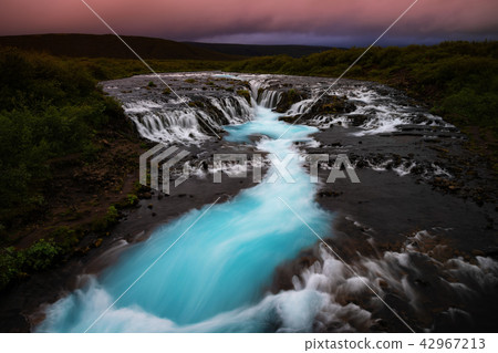 Bruarfoss waterfall. The Blue waterfall in Iceland Bruarfoss waterfall. The Blue waterfall in Iceland 42967213