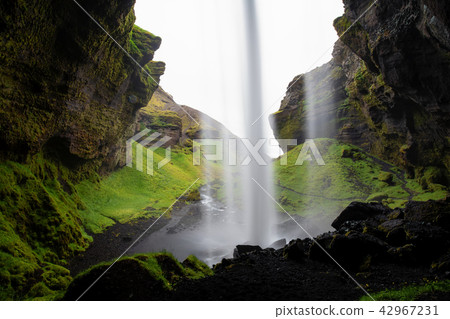 Kvernufoss waterfall in south Iceland Summer. Kvernufoss waterfall in south Iceland Summer. 42967231