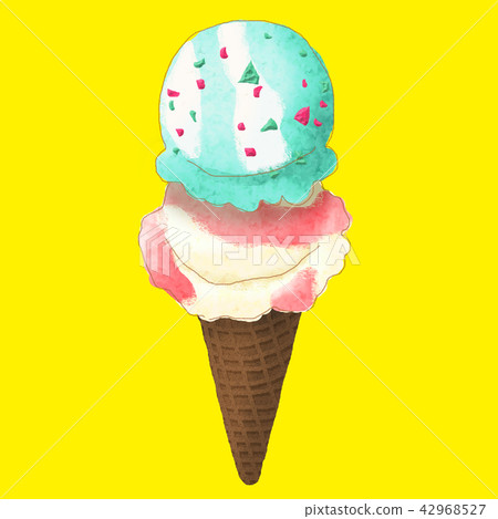 Ice cream yellow background 42968527