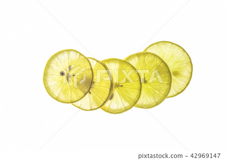 Slice of lemon isolated on a white background Slice of lemon isolated on a white background 42969147