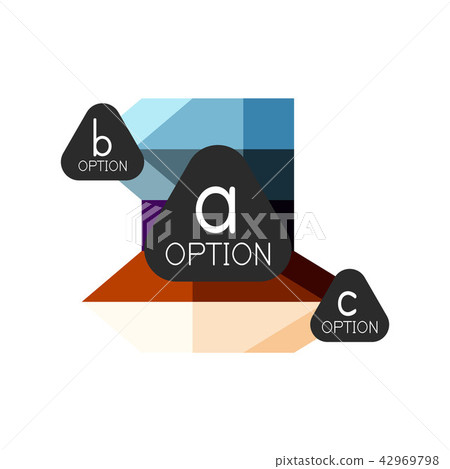 Abstract colorful geometric option infographics design template with sample abc options. Abstract 42969798