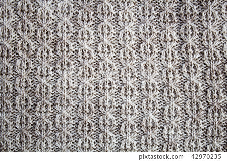 Sweater texture, knitted wool pattern, beige  42970235