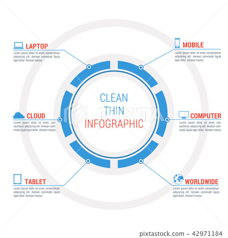 Infographic graph with lines and icons 42971184