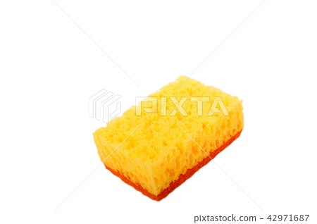 colored kitchen sponges isolated on white colored kitchen sponges isolated on white 42971687