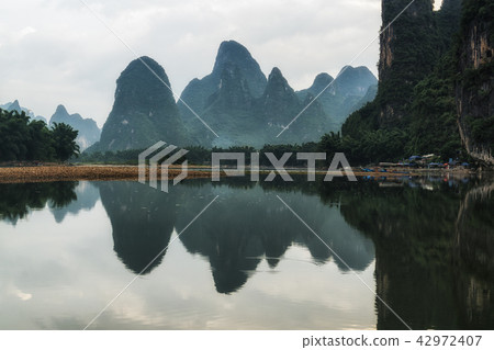 The morning sunrise over li river The morning sunrise over li river 42972407