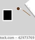 Notebook and pencil with copy space. 42973769